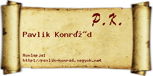Pavlik Konrád névjegykártya