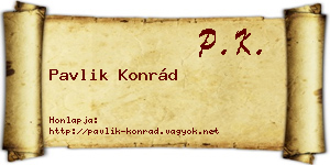 Pavlik Konrád névjegykártya
